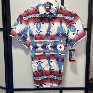 Vintage Roughrider by Circle T Southwestern Print Shirt Large Large #C2121X